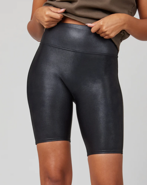 Faux Leather Bike Short
