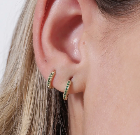 Emerald Hoop Trio