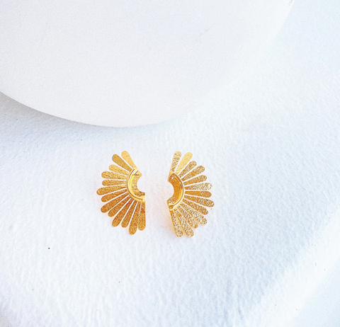 Mini Abanico Gold Earrings