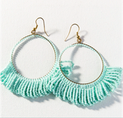 Fringe Hoop Seed Bead Earrings