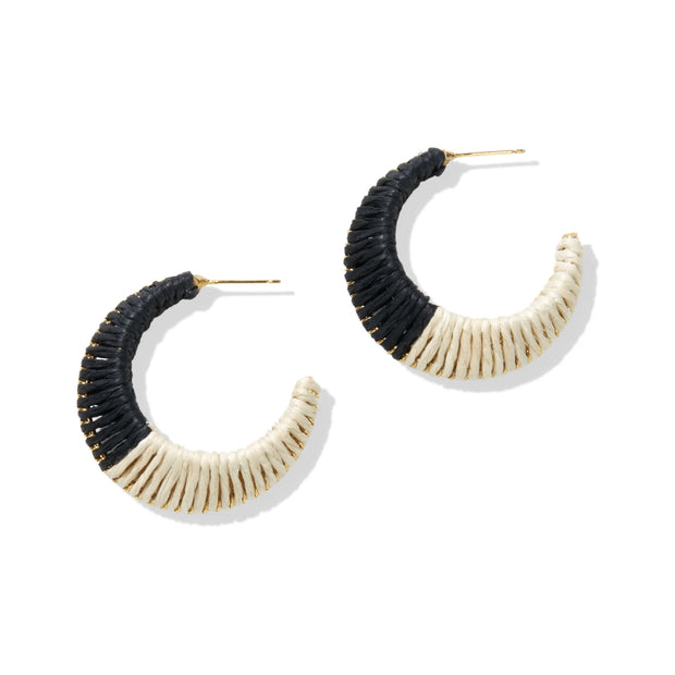 Raffia Wrapped Hoop Earrings