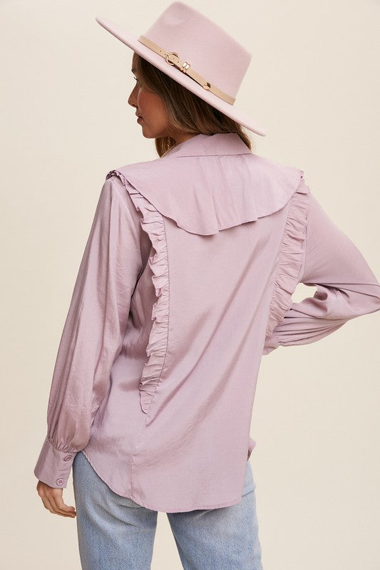 Perla Ruffle Collared Shirt
