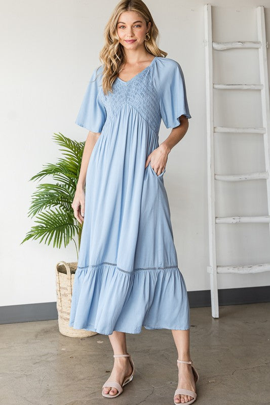 Gabi Smocked Midi Dress