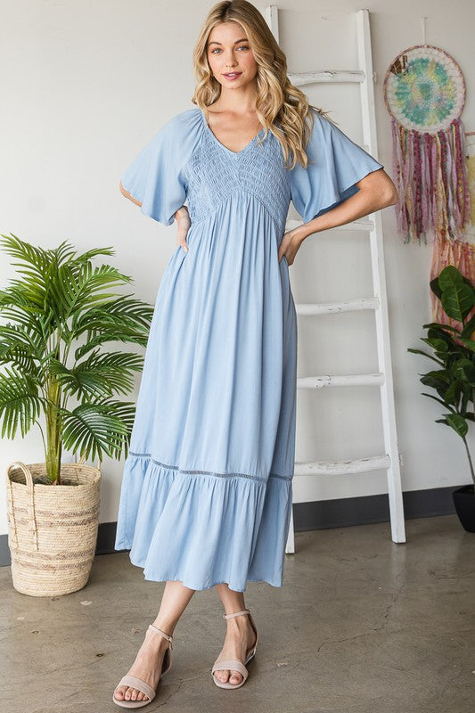 Gabi Smocked Midi Dress