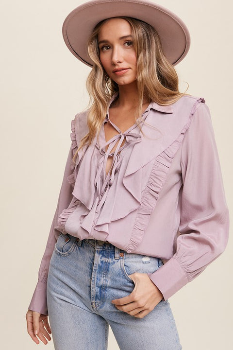 Perla Ruffle Collared Shirt