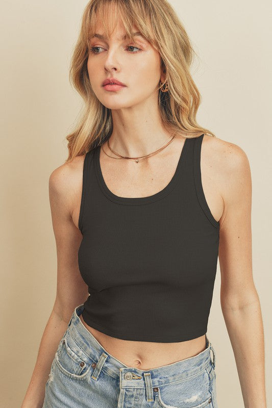 Molly Scoop Neck Cropped Tank