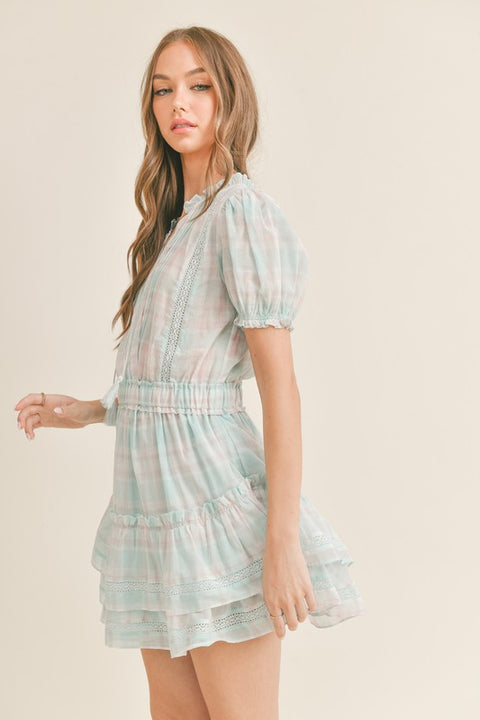 Arrie Plaid Ruffle Mini