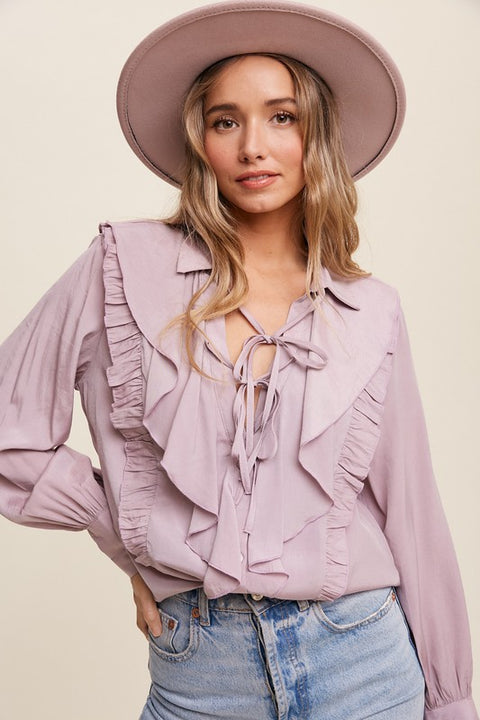 Perla Ruffle Collared Shirt