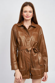 Regan Vegan Leather Romper