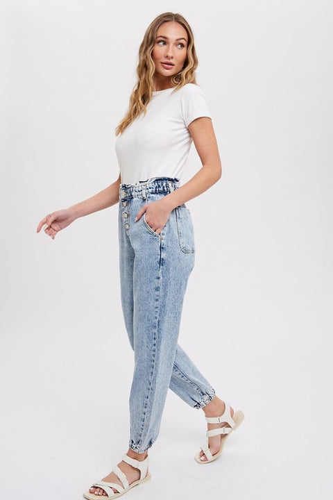 Hailey Paperbag Denim Joggers