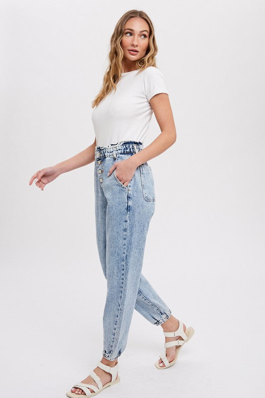 Hailey Paperbag Denim Joggers