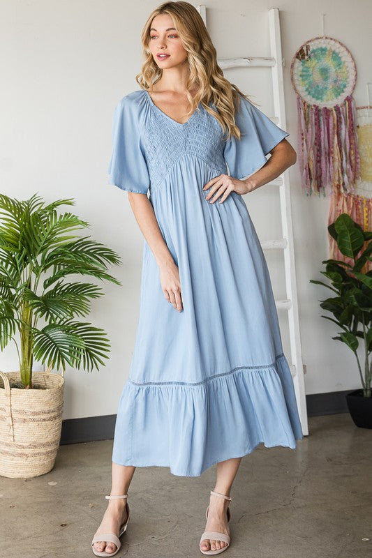 Gabi Smocked Midi Dress