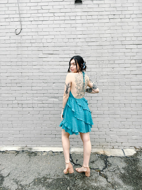 Ellie Halter Ruffled Mini Dress