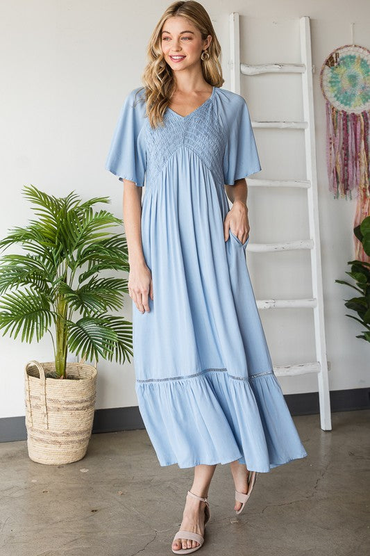 Gabi Smocked Midi Dress