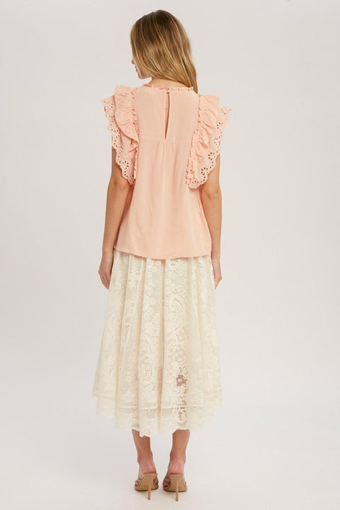 Lea Ruffled Eyelet Blouse