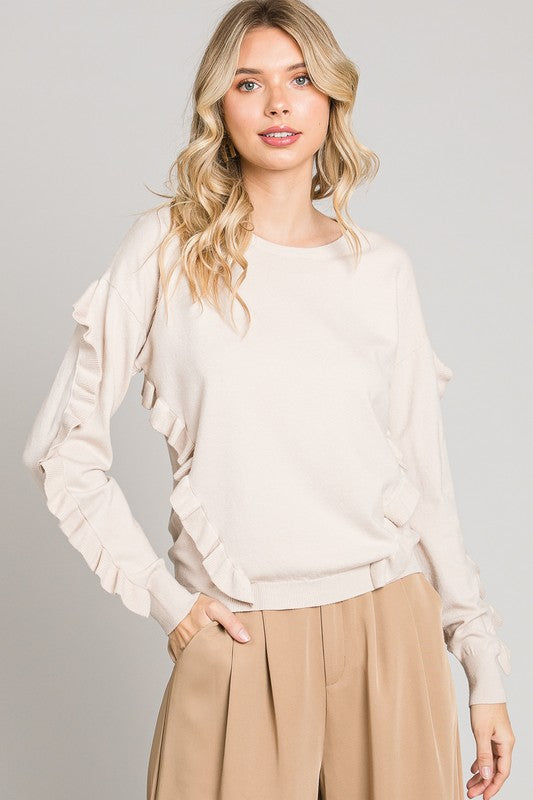Maeve Pullover with Ruffles